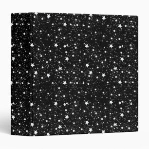 Classeur Étoiles noires et blanches dispersées