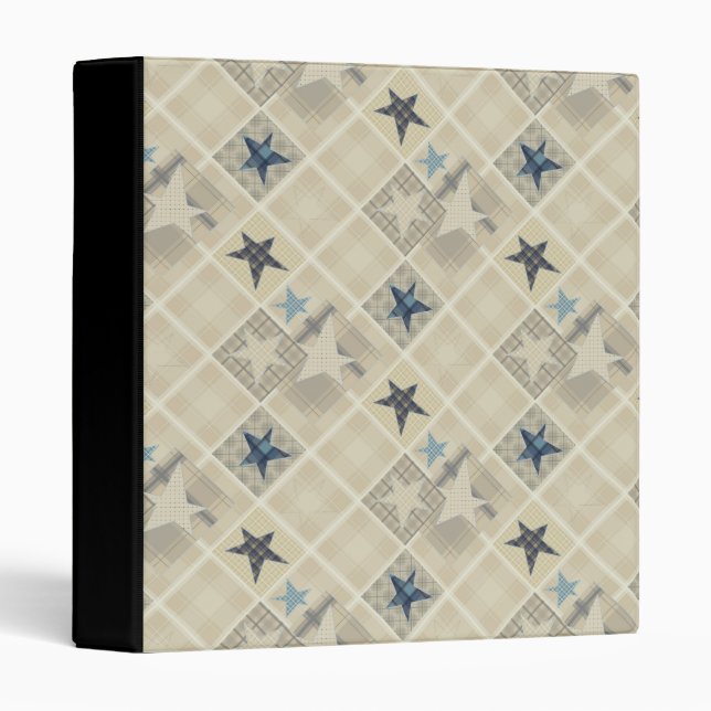 Classeur Etoiles, patchwork (Devant/Côté)