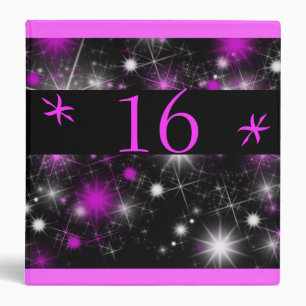 Classeur Étoiles roses sur Sweet sixteen noir Album photo