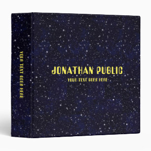 Classeur Étoiles spatiales Universe Modèle noir personnalis
