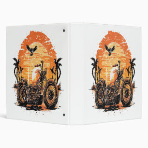 Classeur Étonnant Retro Vintage Moto Classic Sunset C
