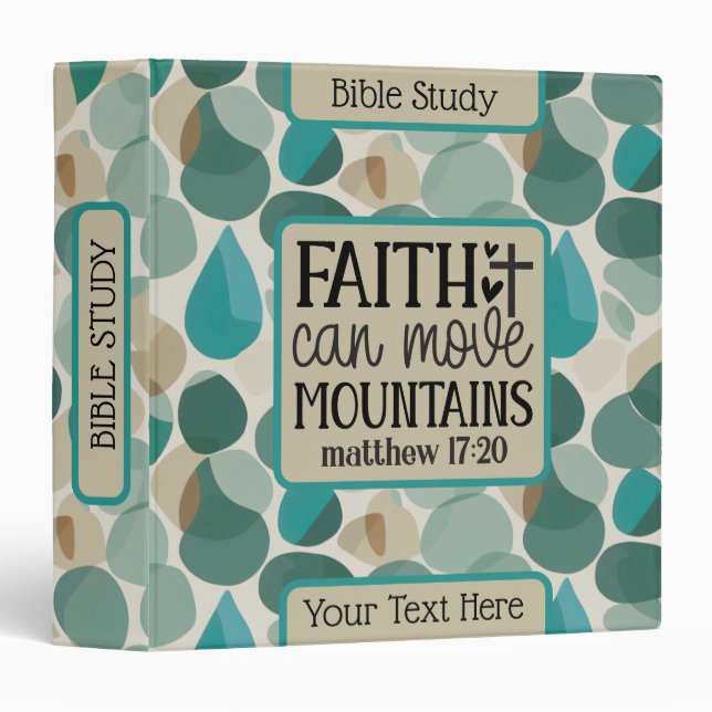 Classeur Étude biblique Customisée turquoise kaki (Devant/Côté)