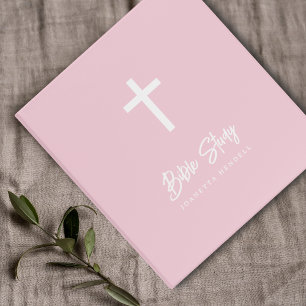 Classeur Étude biblique personnalisée en rose de fille