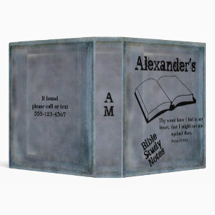 Classeur Etude biblique Rustique Grey personnalisable Écrit