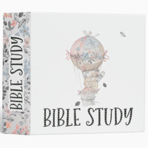 Classeur Étude de la Bible Mignon lapin avec ballons et fle