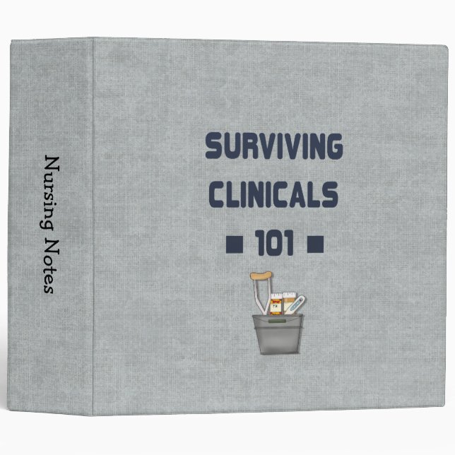Classeur Étudiant drôle survivant de soins de Clinicals 101 (Devant/Côté)