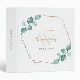 Classeur Eucalyptus Aquarelle Floral Gold Frame Mariage