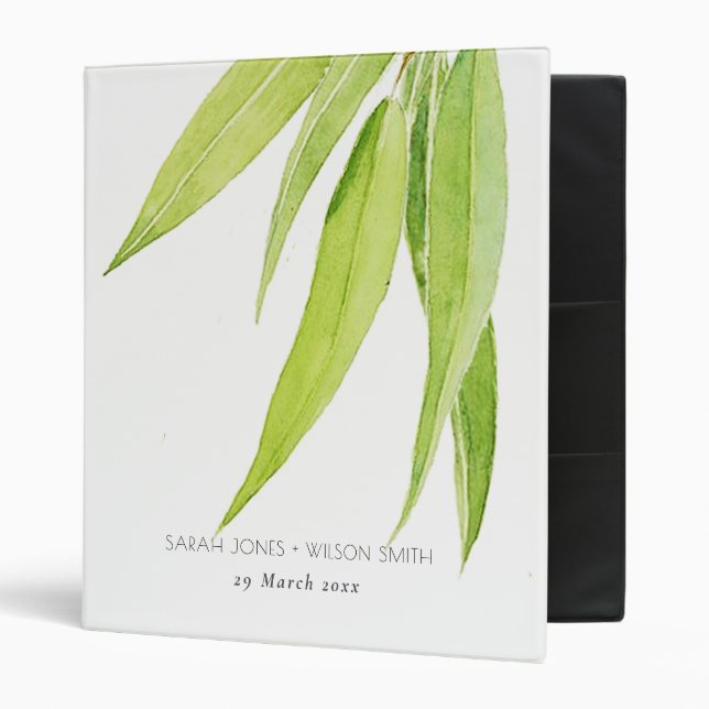 CLASSEUR EUCALYPTUS FEUILLE MARIAGE DE FOLIER DE COULEUR D' (Devant/intérieur)