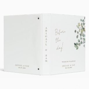 Classeur Eucalyptus simple avant le Wedding planner de jour