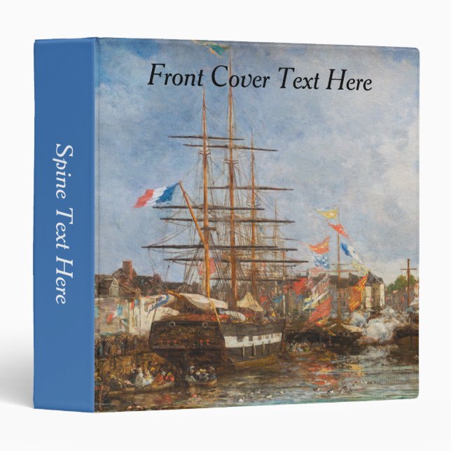 Classeur Eugene Boudin - Festival dans le port de Honfleur (Devant/Côté)