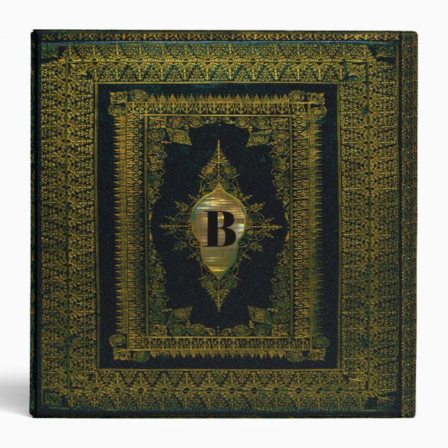 Classeur Evelio Spythe Vieux Livre Style Monogramme (Devant)