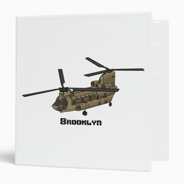 Classeur Exemple d'hélicoptère militaire Chinook (Devant/Intérieur)
