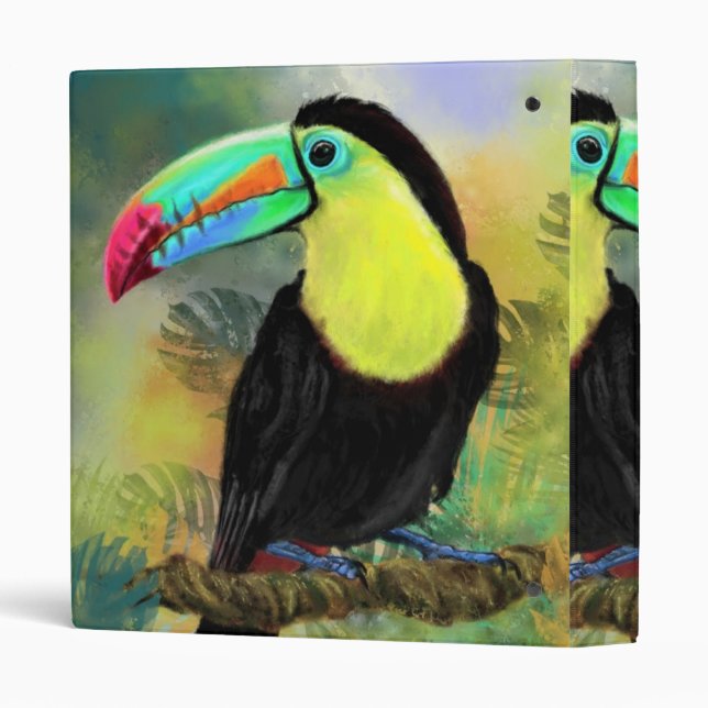 Classeur Exotique Tropical Toco Toucan Bird - Peinture Mign (Dos/côté)