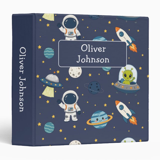Classeur Explorateur spatial de fusée extraterrestre astron (Devant/Côté)
