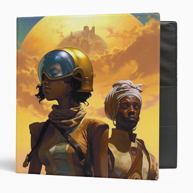 Classeur Explorateurs de planètes science-fiction Afrofutur (Devant/Intérieur)