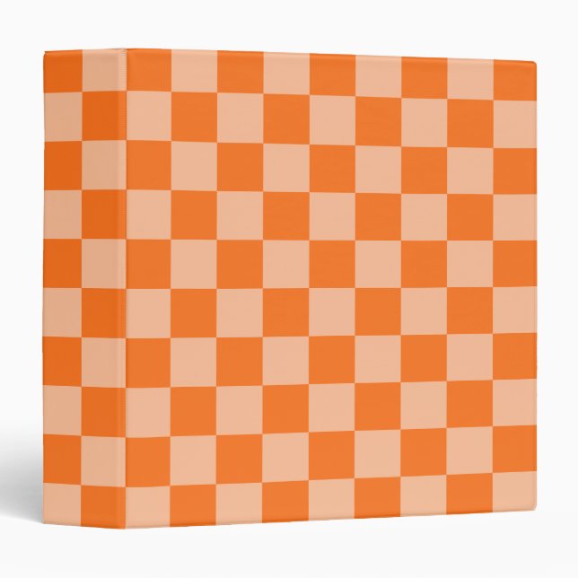 Classeur Explorez la beauté du damier orange (Devant/Côté)