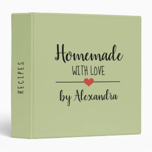 Classeur Fabriqué maison avec la recette de nom vert amour