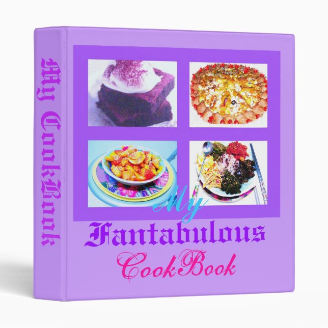 Classeur 🍦 🍩 🍕 🍜 ☕ 🍸 🍴 Fabuleux livre de cuisine (Devant/Côté)