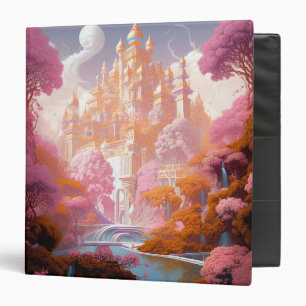 Classeur Fairy Tale Castle Rose White Gold Imaginaire Art