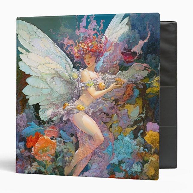 Classeur Fairy Woman in Flowers Imaginaire Art (Devant/Intérieur)
