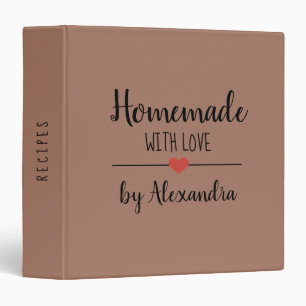 Classeur Fait maison avec amour mousse mocha Nom Recette
