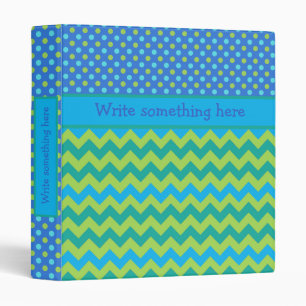 Classeur fait sur commande : Chevrons de vert bleu