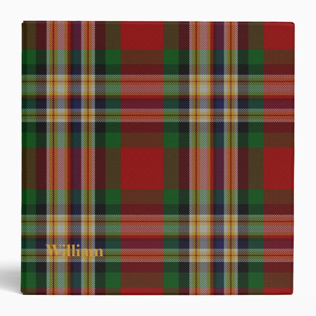 Classeur fait sur commande de plaid de tartan de (Devant)
