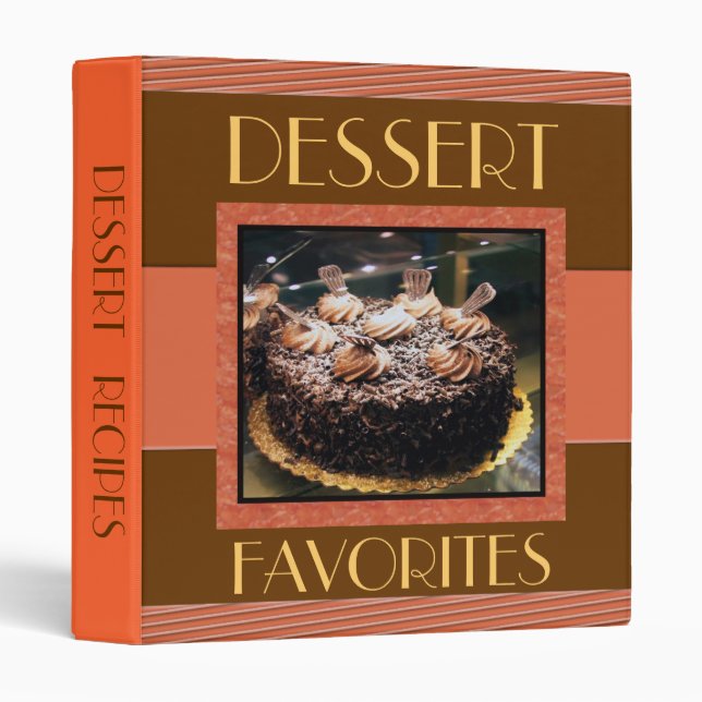 Classeur fait sur commande de recette de dessert (Devant/Côté)