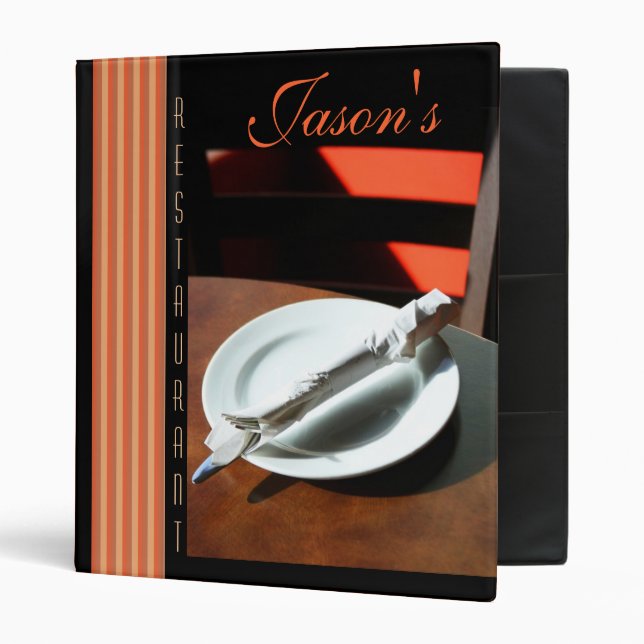 Classeur fait sur commande de restaurant (Devant/intérieur)