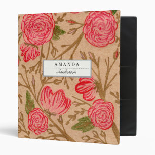 Classeur fait sur commande floral de Papier