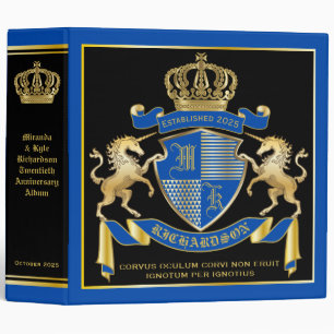 Classeur Faites votre propre manteau Unicorn d'armoiries bl