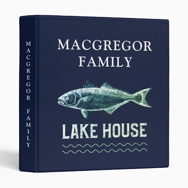 Classeur Famille de Lake House personnalisée (Devant/Côté)