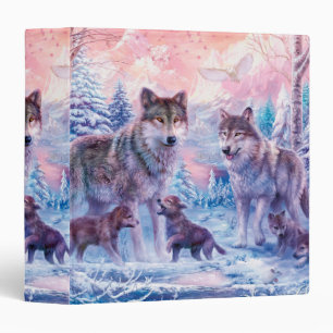 Classeur Famille De Loups Peignant