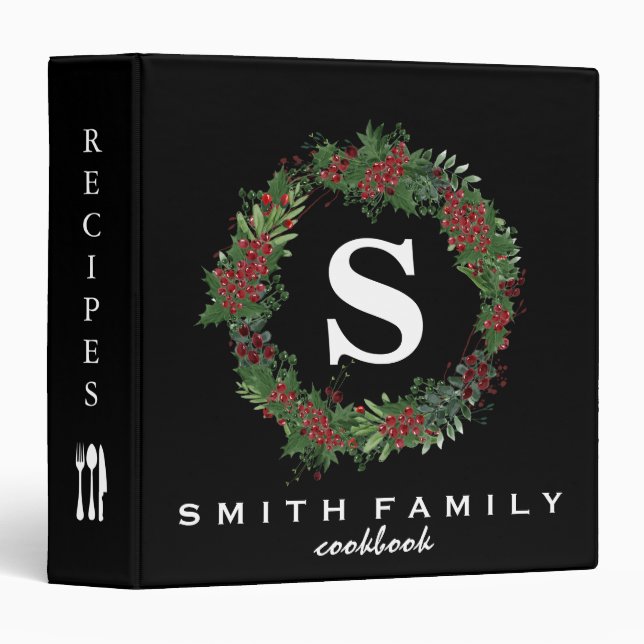 Classeur Famille personnalisée Monogramme Douche nuptiale R (Devant/Côté)