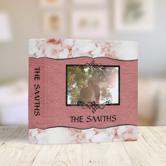 Classeur Famille Photo Pink Marble Leather Scbook