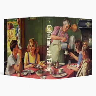 Classeur Famille vintage prenant son petit-déjeuner dans la