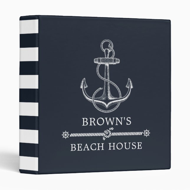 Classeur Family Beach Lake House Ancre nautique (Devant/Côté)