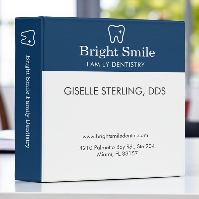 Classeur Family Dentistry Dentist Navy Blue White (Créateur téléchargé)