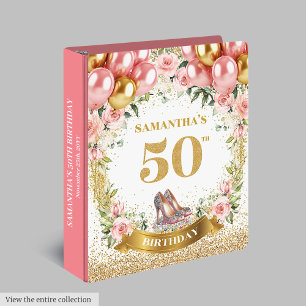 Classeur Fancy 50th Birthday Blush Flowers Mémoire Album