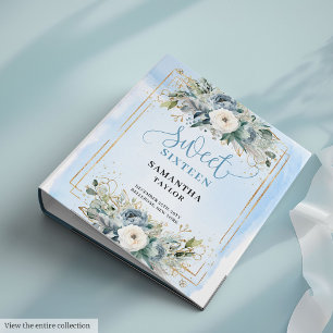 Classeur Fancy Boho Poussiéreux Bleu Crème Eucalyptus Sweet