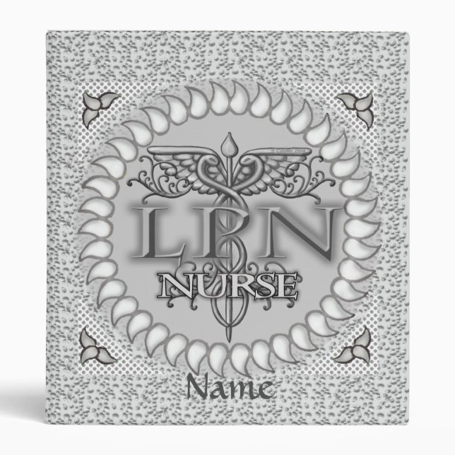 Classeur Fancy Caduceus LPN infirmière (Devant)
