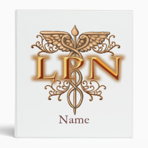 Classeur Fancy Cuivre Caduceus LPN Infirmière