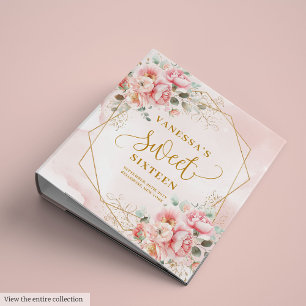 Classeur Fancy Pastel Rose Sage Or Floral Sweet 16 Album