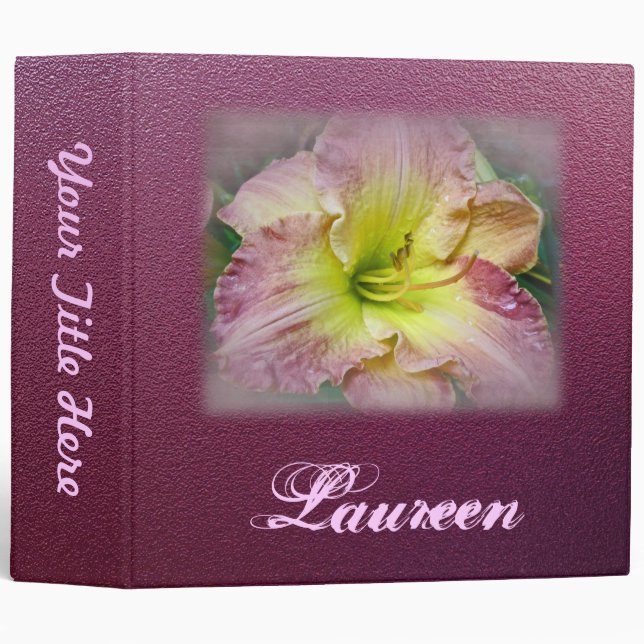 Classeur Fancy rose Daylily Blossom (Devant/Côté)