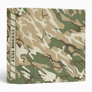 Classeur fané de Camo avec le titre fait sur