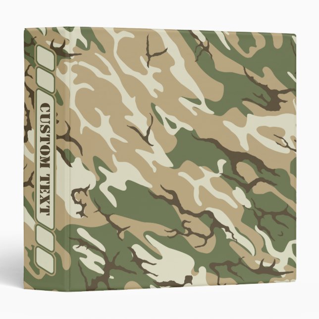 Classeur fané de Camo avec le titre fait sur (Devant/Côté)