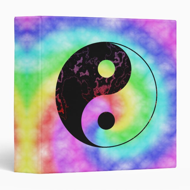 Classeur fané de Yin Yang d'arc-en-ciel (Devant/Côté)
