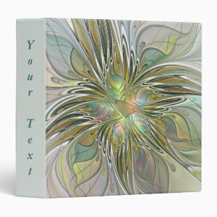 Classeur Fantaisie florale Art moderne Fleur avec texte dor