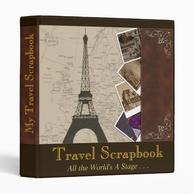 Classeur Fantaisie organisateur d'album à voyage de (Devant/Côté)