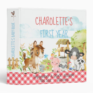 Classeur Farm Barnyard Animal Baby Book Photo Album